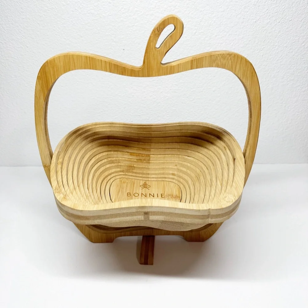 Bonnie & Pop Collapsible Apple Wood Fruit Basket Trivet